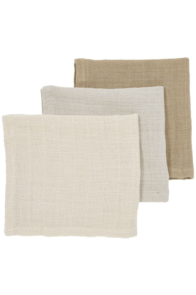 Meyco Baby Meyco Baby - Facecloth - 3 - pk - pre - washed muslin