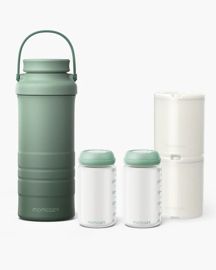 Momcozy 22oz Portable Breast Milk Cooler for Outdoor - Green Baby Feeding - Electronic - Image 1