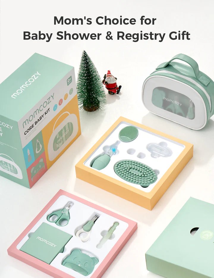 Momcozy All-in-1 Core Baby Kit Baby Care - Kits - Baby shower and registry gift set with妈cozy branding on a white background