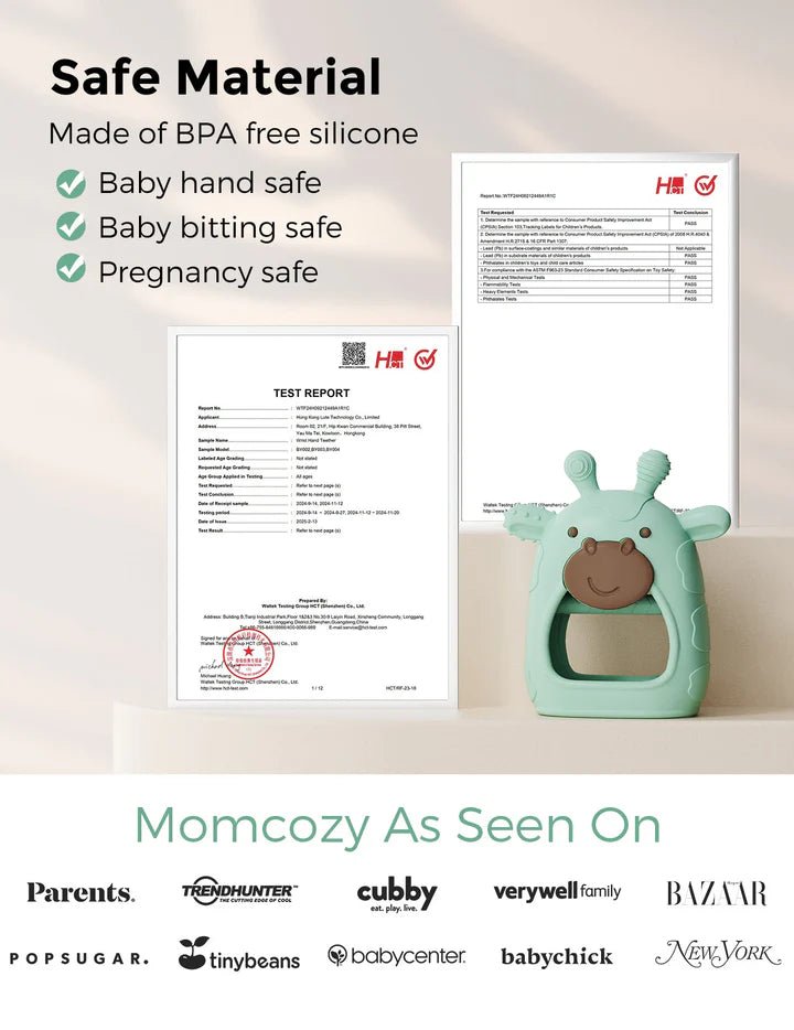 Momcozy All-in-1 Glow Baby Kit Baby Care - Kits -  Product with safety certifications and branding on a white background
