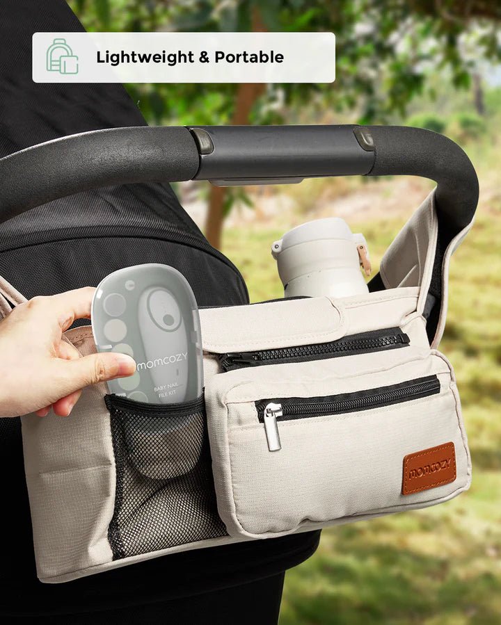 Momcozy Electric Baby Nail File compact and portable for travel, making newborn nail care easy anywhere