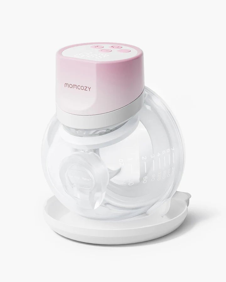 Momcozy S12 Pro Quick Hands-Free Breast Pump with wearable collection cups displayed on a white background.