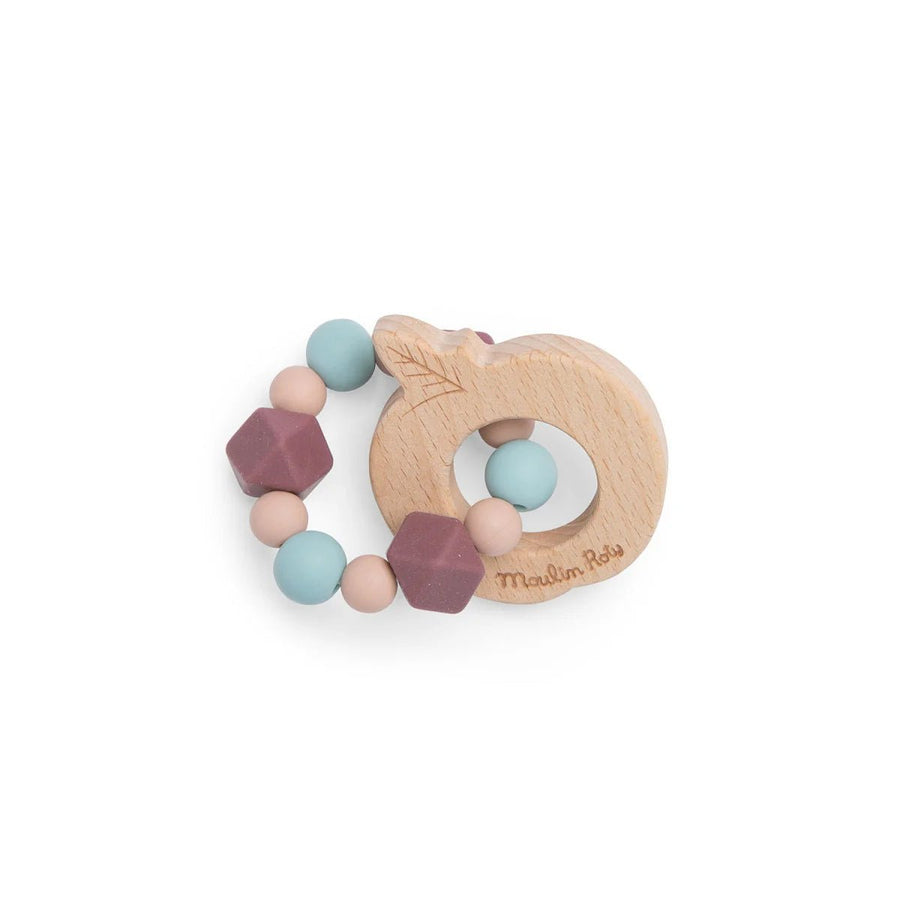 Moulin Roty Apres la Pluie - Apple Teething Ring Rattle