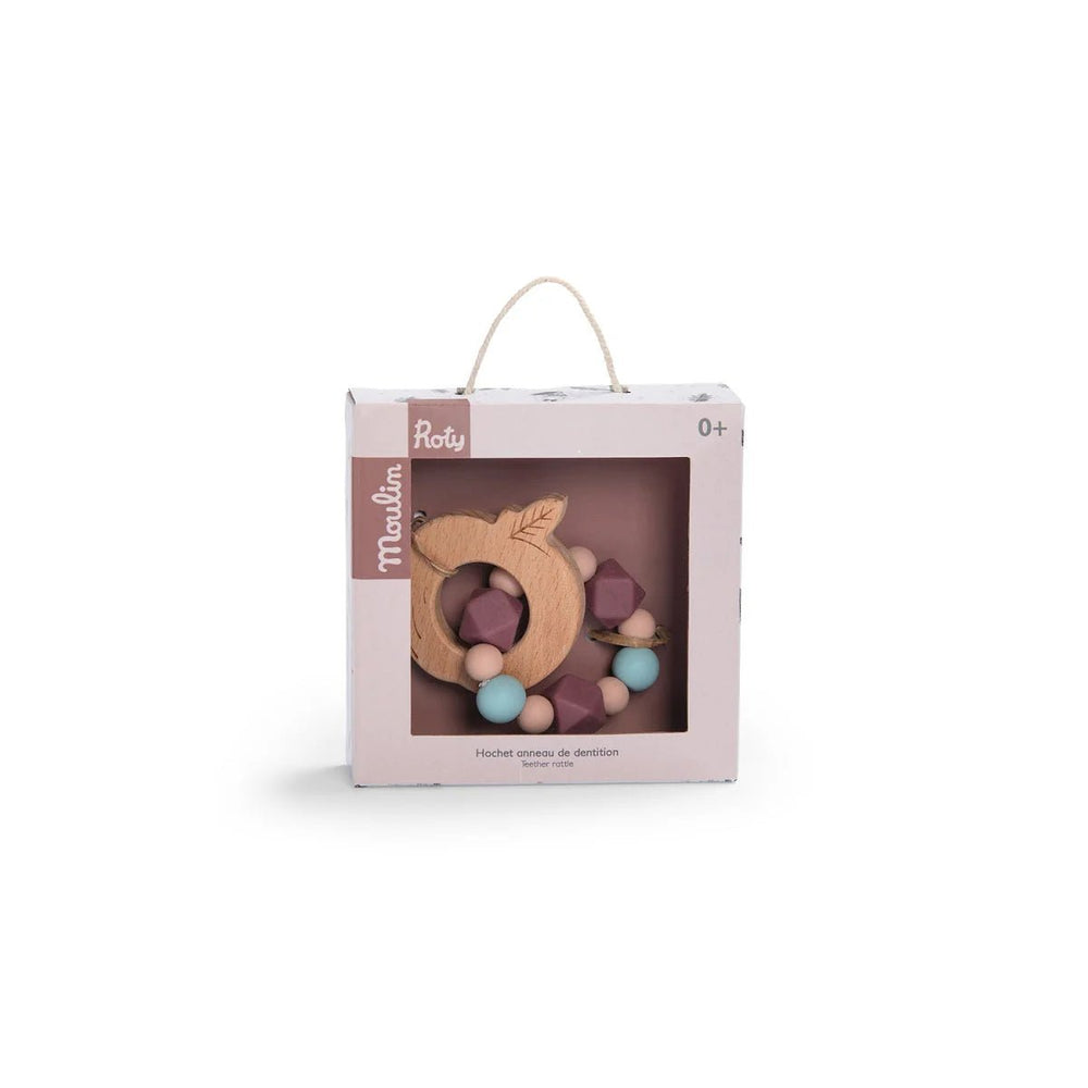 Moulin Roty Apres la Pluie - Apple Teething Ring Rattle