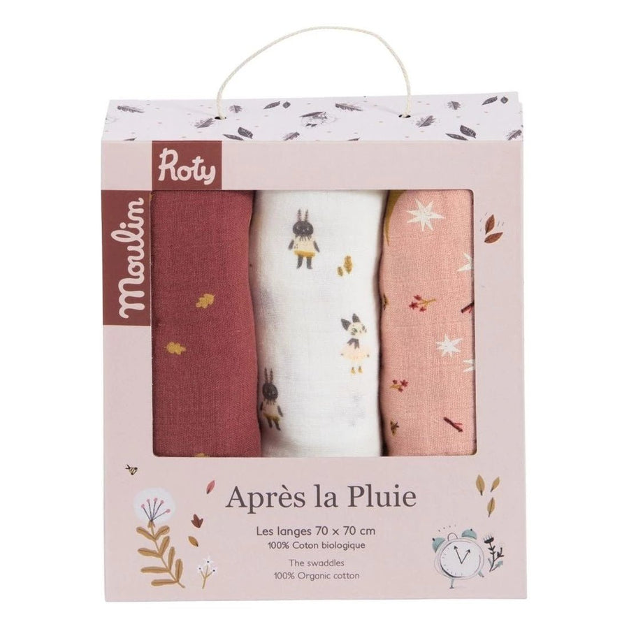 Moulin Roty Apres la Pluie - Muslin Squares Set of 3 - Image 1
