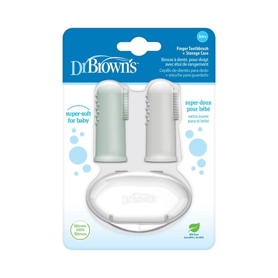 Dr. Brown’s Silicone Finger Toothbrush, 2 - Pack with Case