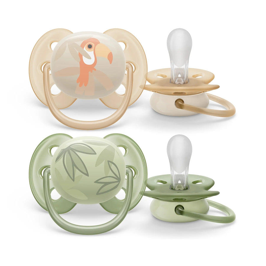 Philips AVENT Ultra Soft Pacifier 0 - 6M Pacifiers & Teethers Toucan + Green Leaves - Image 3