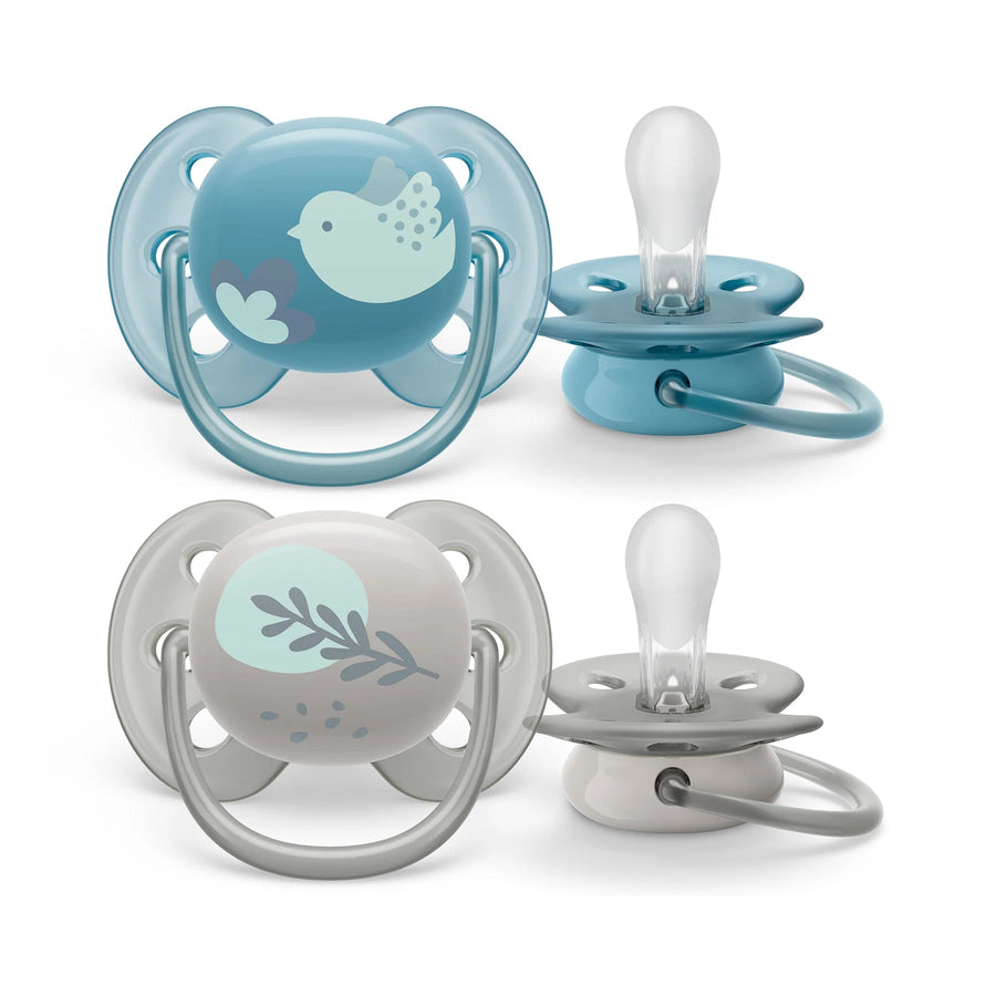 Philips AVENT Ultra Soft Pacifier 6 - 18M Pacifiers & Teethers Blue Dove + Silver Leaf - Image 4