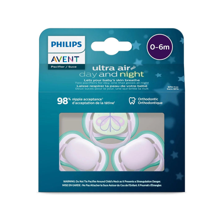 Philips AVENT Philips AVENT Ultra Air Pacifier Night - 3 Pack - 0 - 6M Lil/Butterfly Pacifiers & Teethers