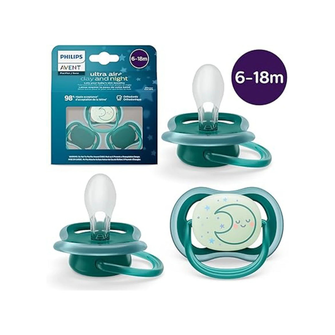 Philips AVENT Philips AVENT Ultra Air Pacifier Night - 3 Pack - 6 - 18M Opal/Moon Pacifiers & Teethers