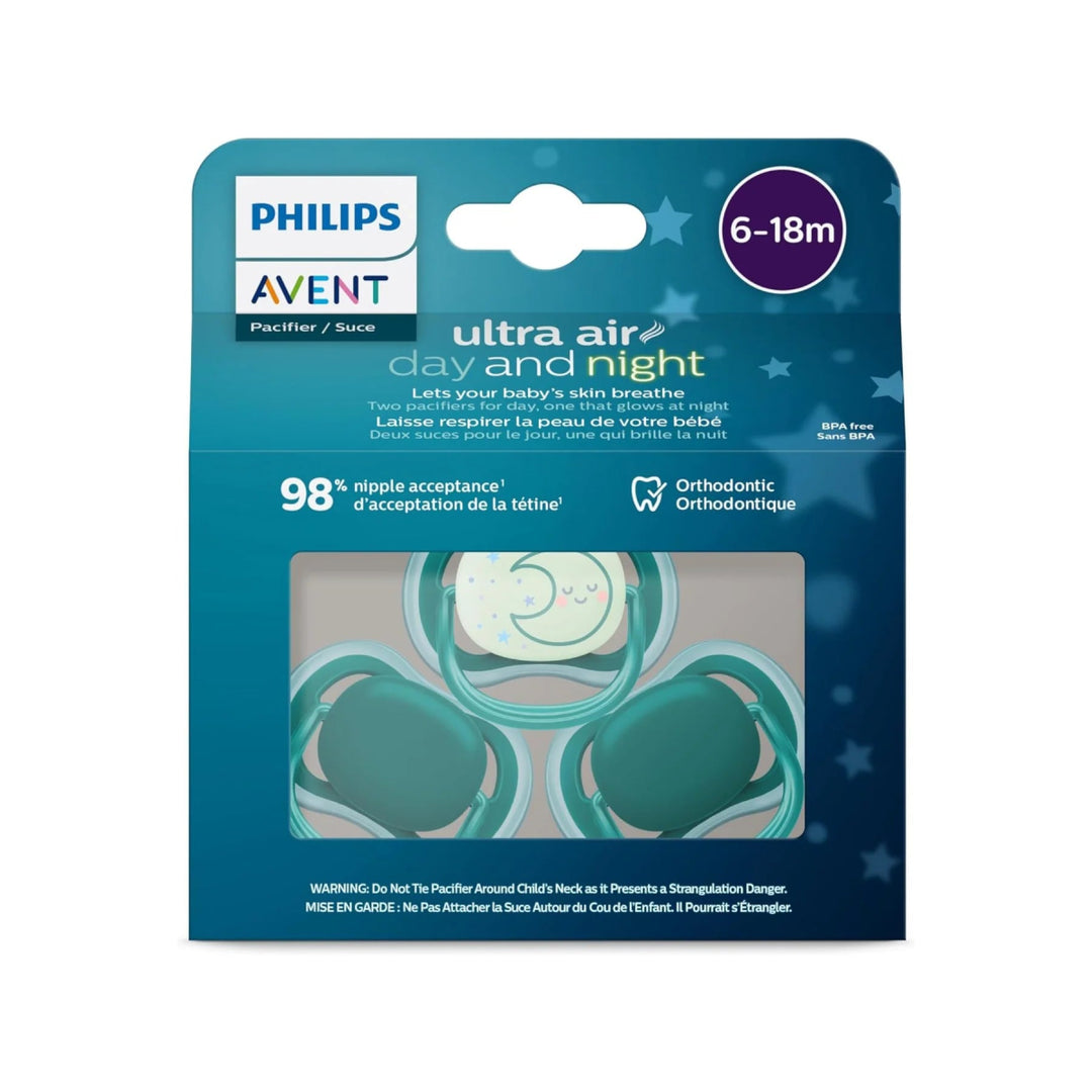 Philips AVENT Philips AVENT Ultra Air Pacifier Night - 3 Pack - 6 - 18M Opal/Moon Pacifiers & Teethers