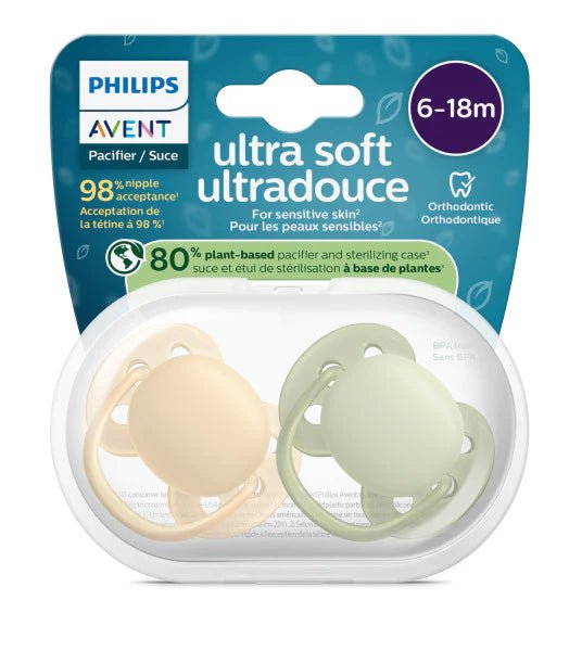 Philips AVENT Ultra Soft Pacifier 6 - 18M Pacifiers & Teethers Beige/Pastel Green - Image 3