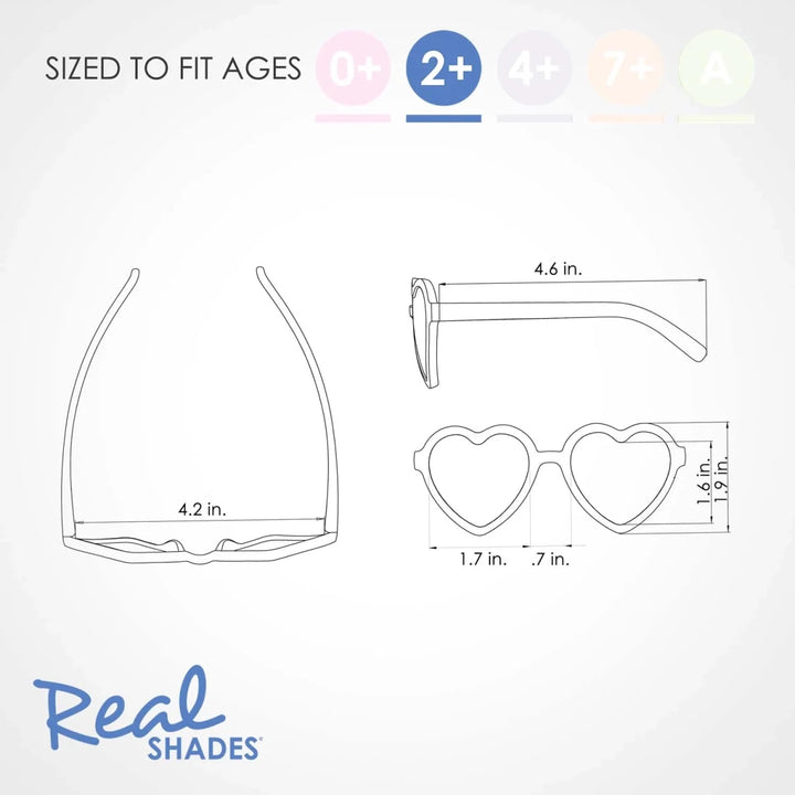 Real Shades Heart Unbreakable UV Sunglasses sunglasses Rose Tan Pink - Image 4