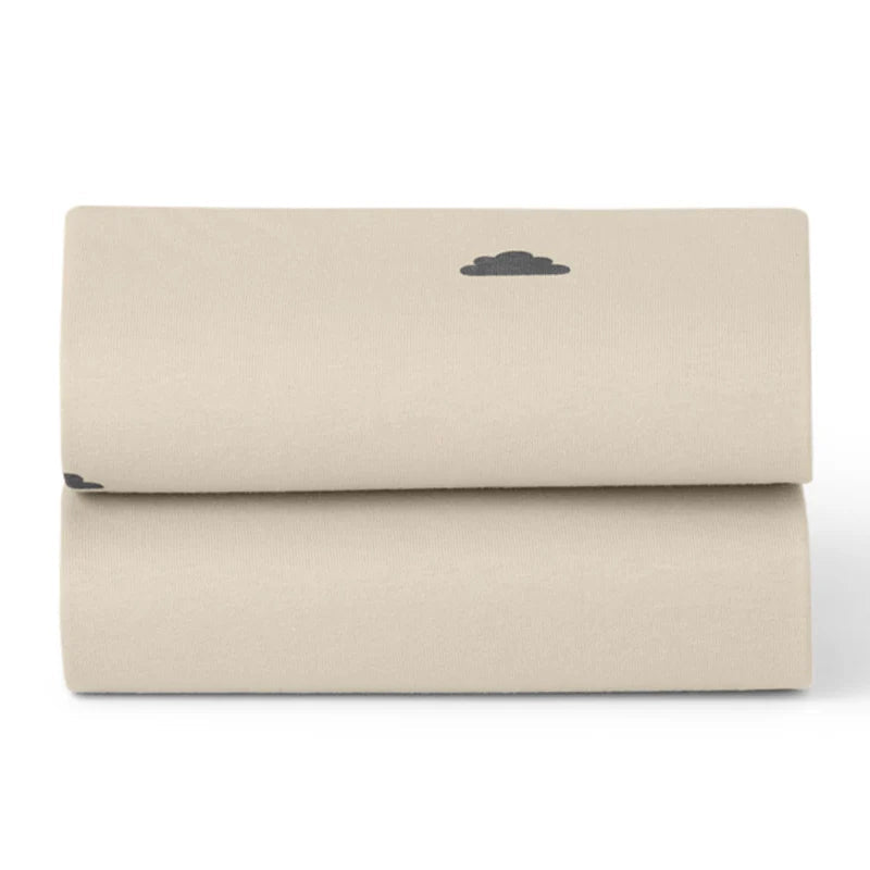 SnuzPod5 Bedside Bassinet 2 Pack Fitted Sheets bassinets Sand / Cloud - Image 2