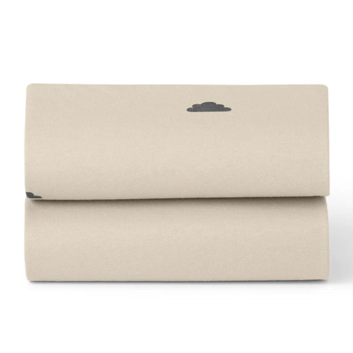 SnuzPod5 Bedside Bassinet 2 Pack Fitted Sheets bassinets Sand / Cloud - Image 2