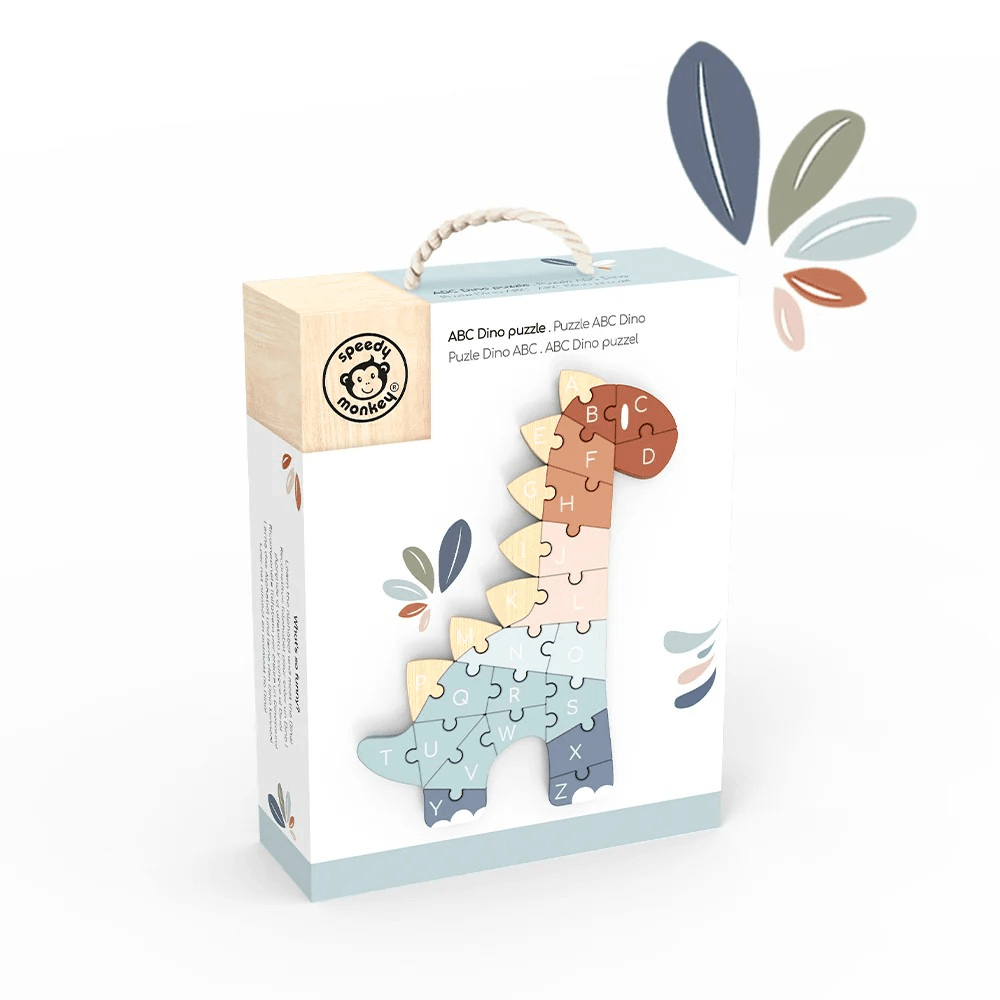 Speedy Monkey Speedy Monkey - ABC Dino Wooden Puzzle – Alphabet Learning Dinosaur Toy puzzles