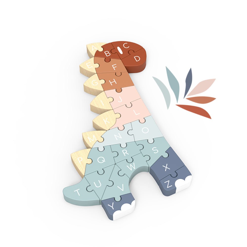 Speedy Monkey Speedy Monkey - ABC Dino Wooden Puzzle – Alphabet Learning Dinosaur Toy puzzles