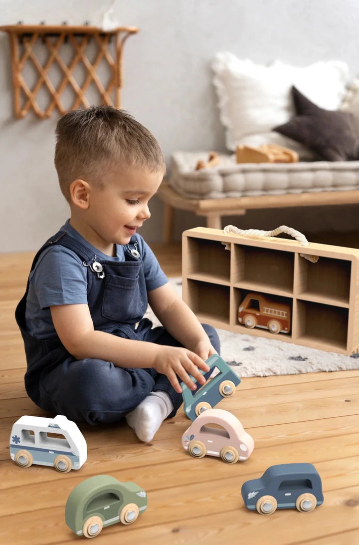 Speedy Monkey Car Display case w/ 6 vehicles Baby Activity Toys - Image 3