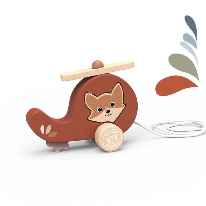Speedy Monkey Speedy Monkey - Pull Along Helicopter Baby Activity Toys