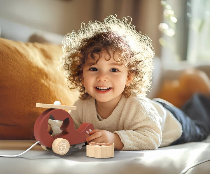 Speedy Monkey Speedy Monkey - Pull Along Helicopter Baby Activity Toys