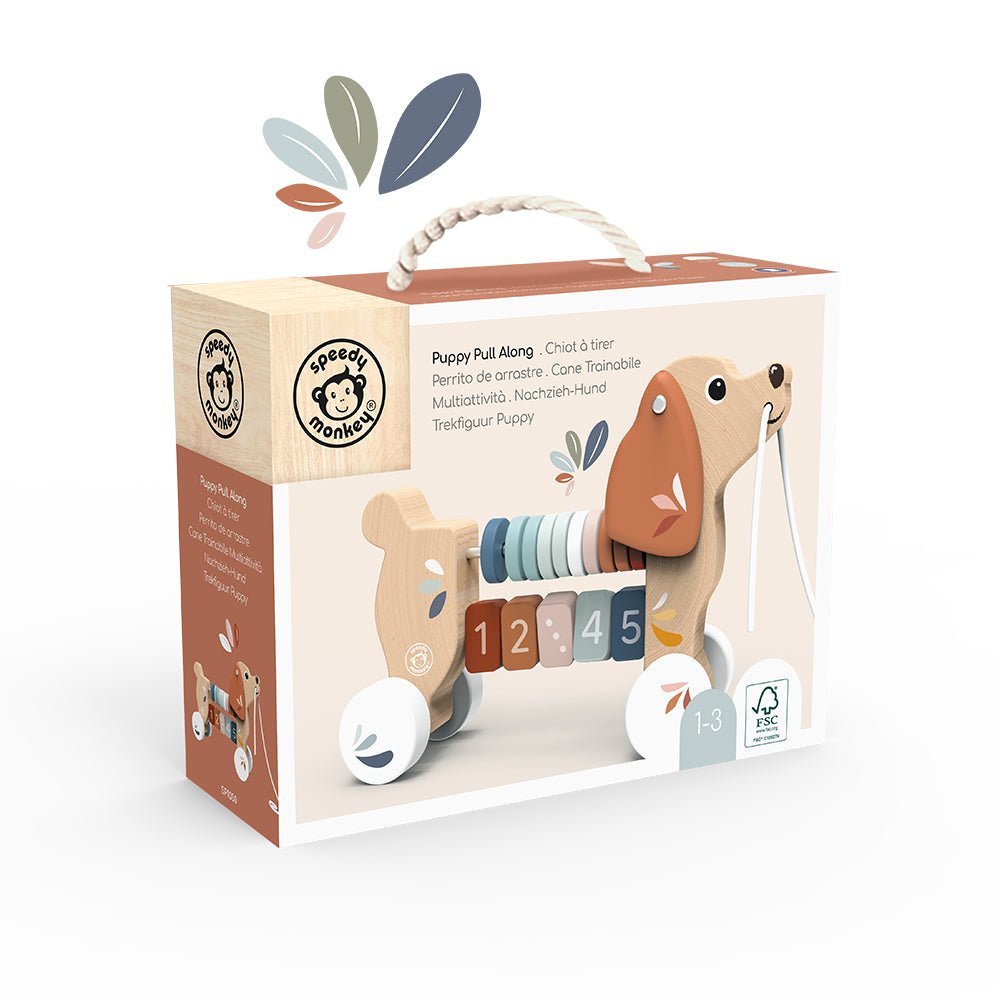 Speedy Monkey Speedy Monkey - Puppy Pull Along Baby Activity Toys