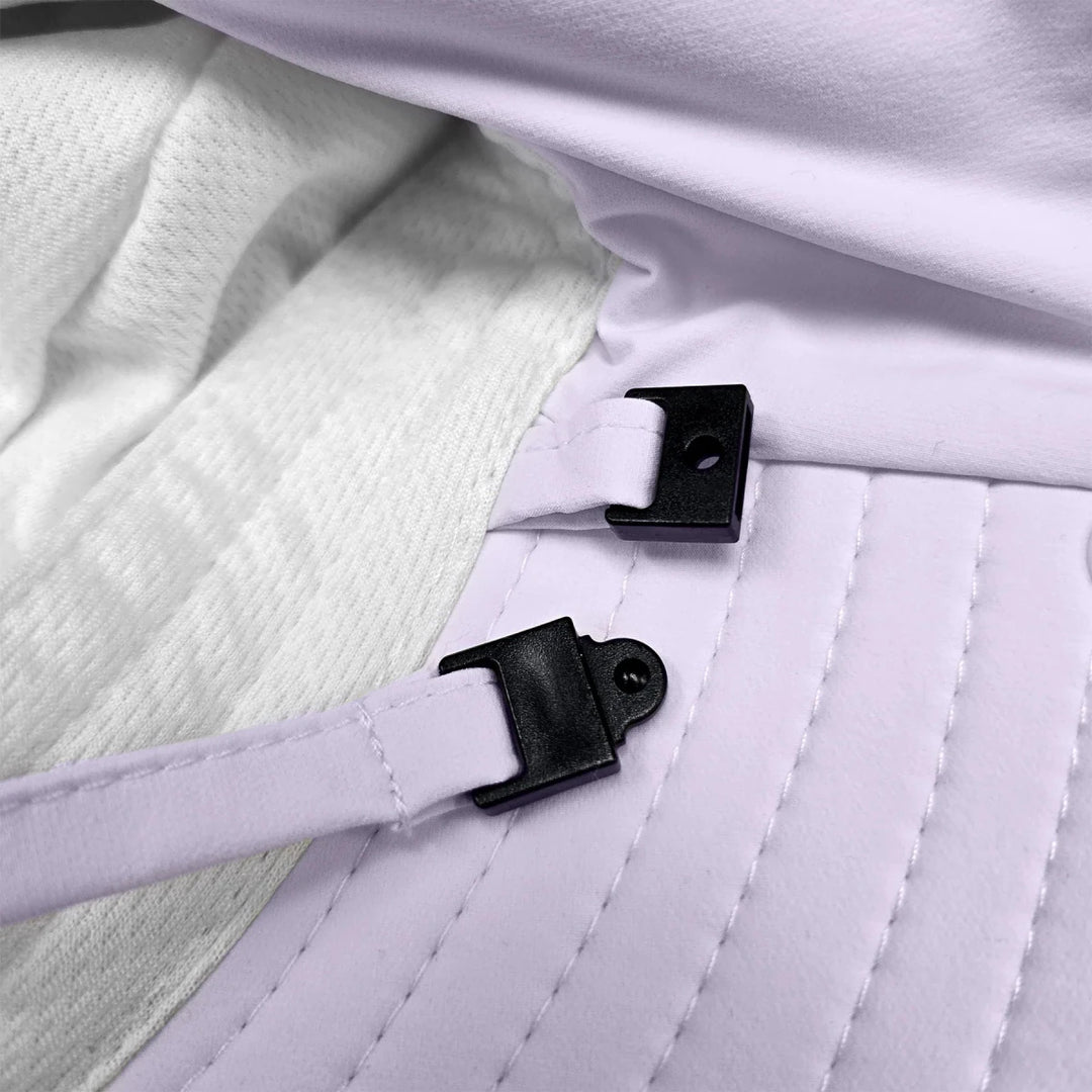 Stonz Explorer Hat 2026 Purple Haze -  Close-up of a white martial arts uniform with black belt loops.