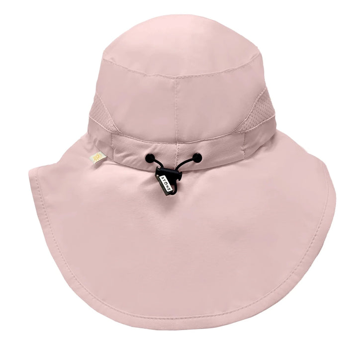 Stonz Explorer Hat 2026 Blush - Pink sun hat with a wide brim on a white background