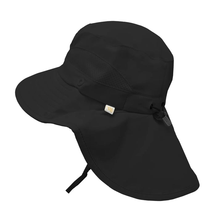 Stonz Explorer Hat 2026 Black - Black sun hat with a wide brim on a white background