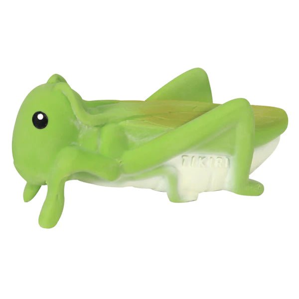 tikiri Grasshopper Natural Rubber Teether, Rattle & Bath Toy