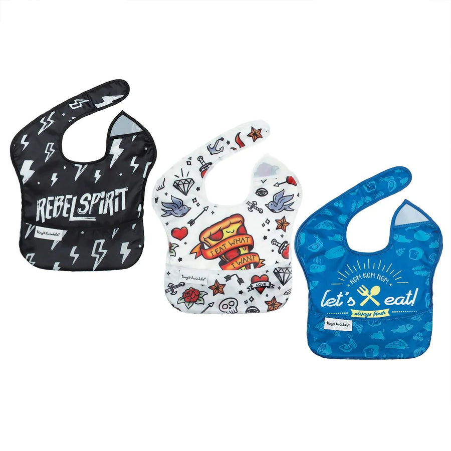 Tiny Twinkle Mess - proof Easy Bib 3PK