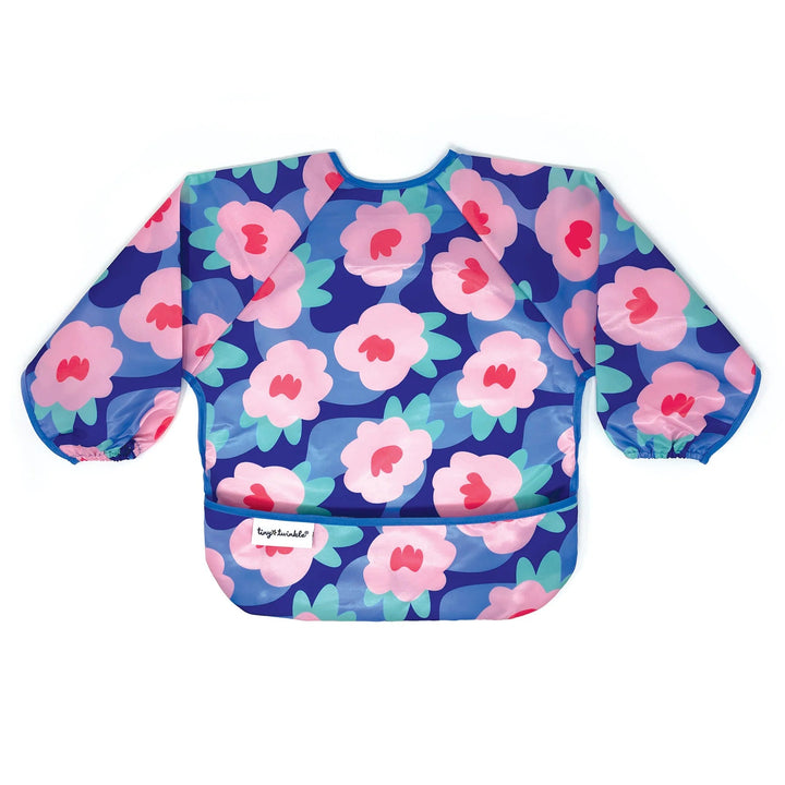 Tiny Twinkle Mess - proof Full Sleeve Bib 2 - 4 Years Blue Floral - Image 1