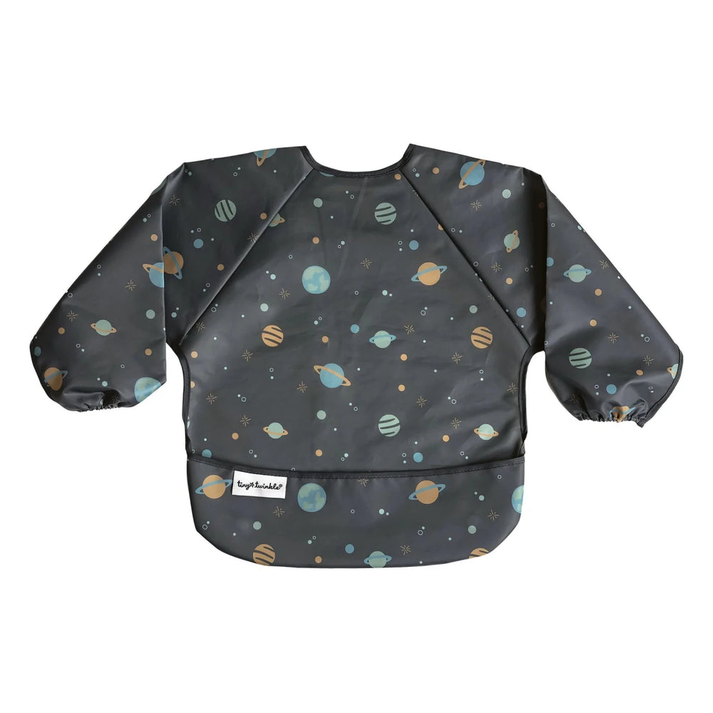 Tiny Twinkle Mess - proof Full Sleeve Bib 2 - 4 Years Blue Floral - Image 2