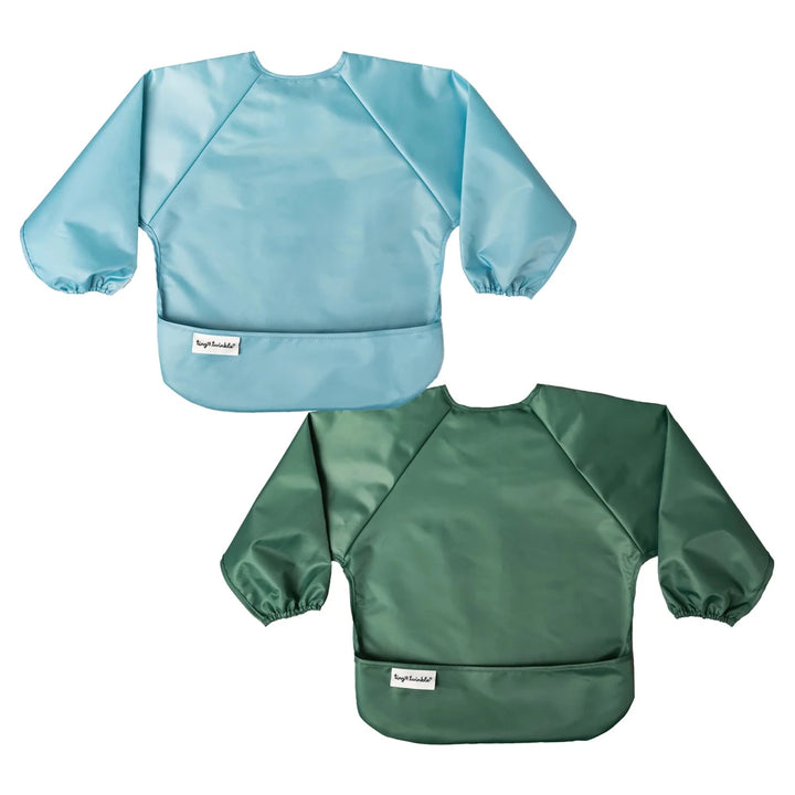 Tiny Twinkle Mess - proof Full Sleeve Bib 2 Pack - 6 - 24M Slate + Olive - Image 5