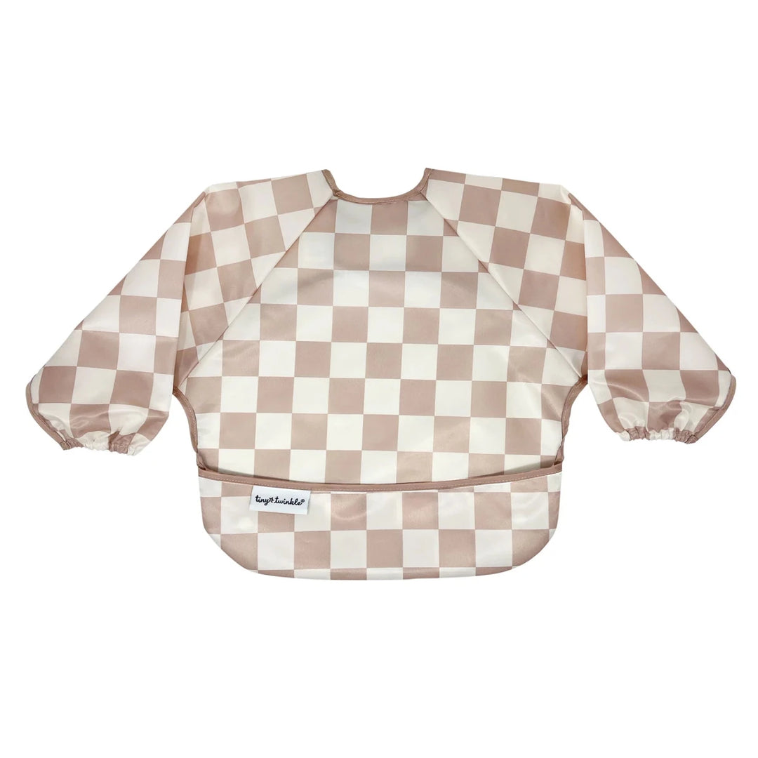 Tiny Twinkle Mess - proof Full Sleeve Bib 6 - 24M Beige Checkers - Image 13