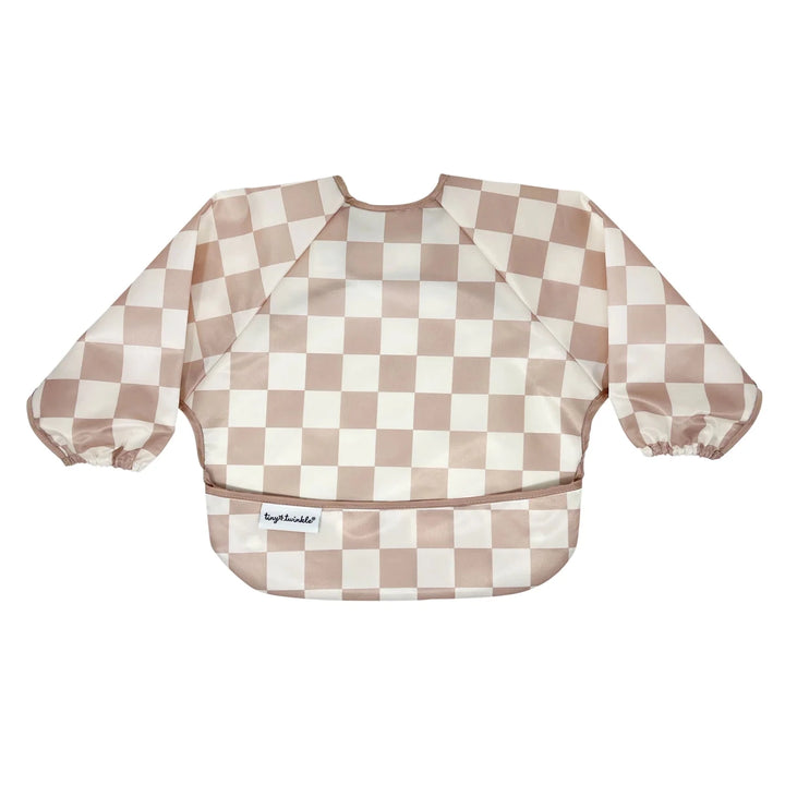 Tiny Twinkle Mess - proof Full Sleeve Bib 6 - 24M Beige Checkers - Image 13