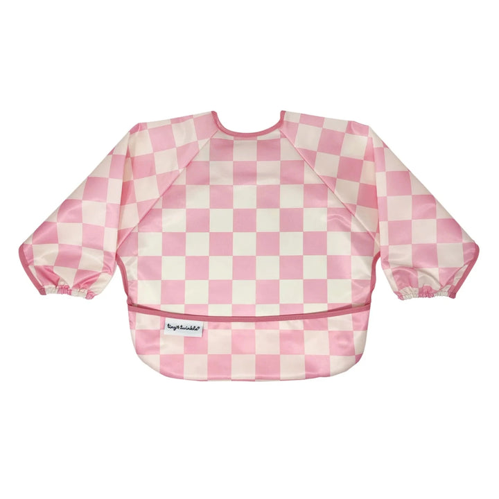 Tiny Twinkle Mess - proof Full Sleeve Bib 6 - 24M Pink Checkers - Image 12