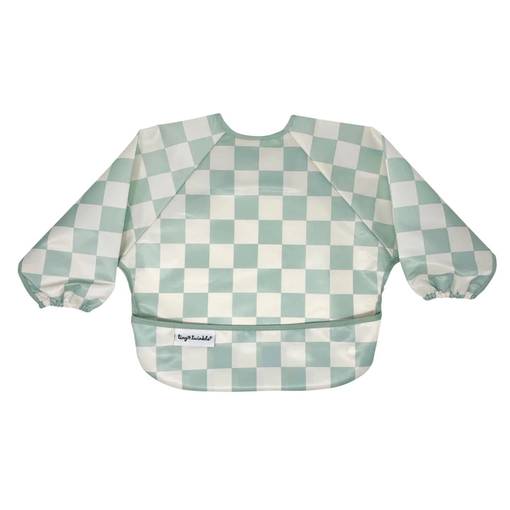 Tiny Twinkle Mess - proof Full Sleeve Bib 6 - 24M Sage Checkers - Image 10