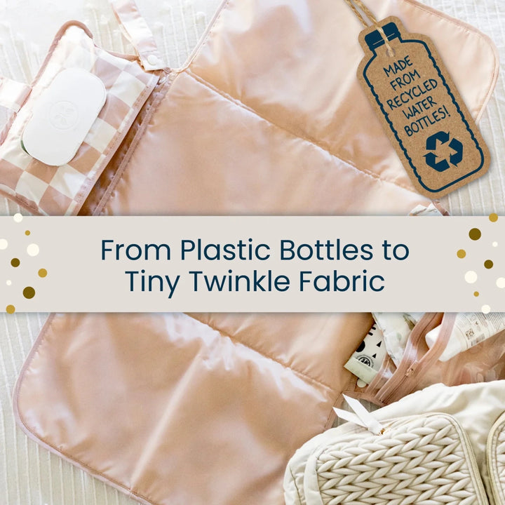 Tiny Twinkle portable diaper changing pad with elegant toile floral print