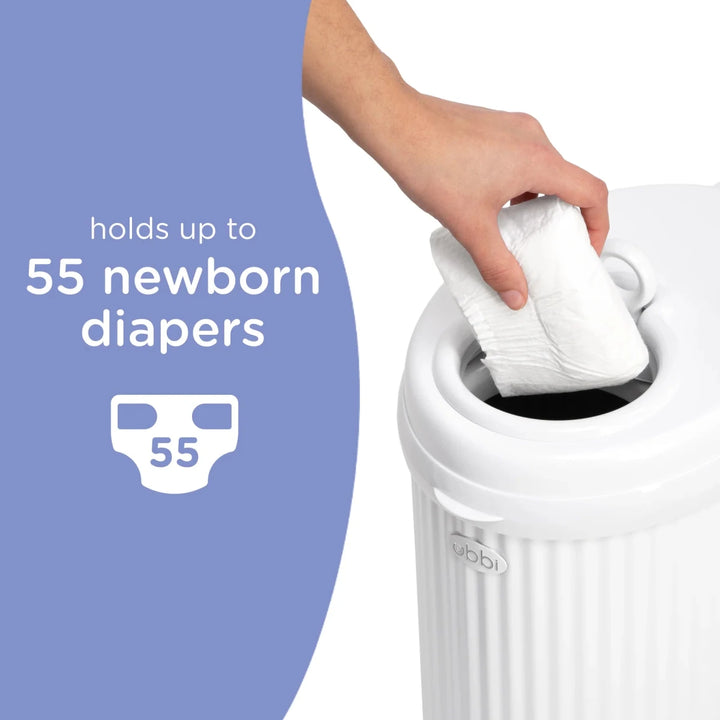 Ubbi - Fluted Diaper Pail Diapering Matte White - Image 5