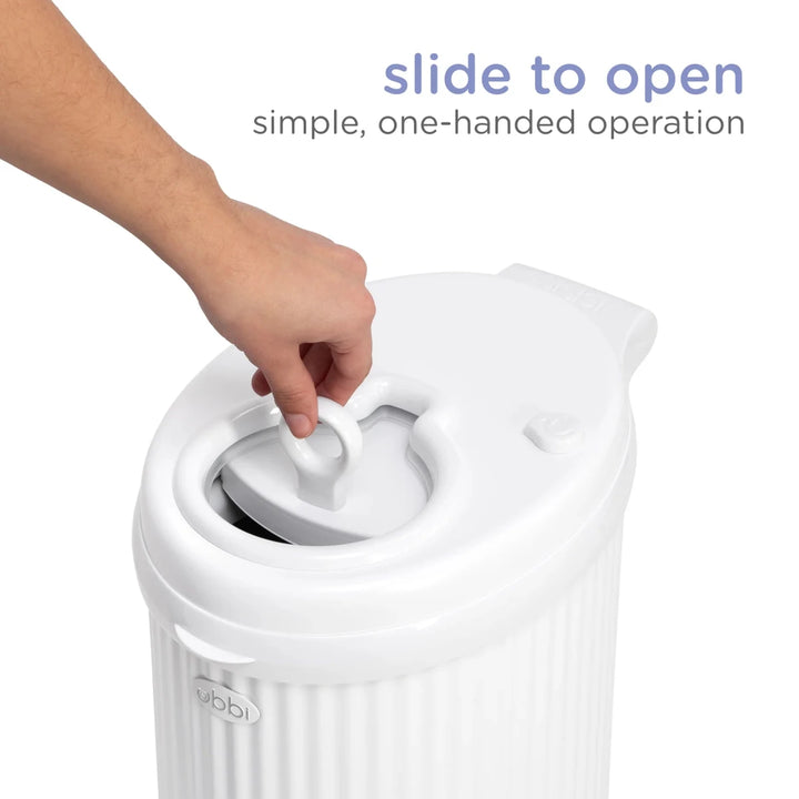 Ubbi - Fluted Diaper Pail Diapering Matte White - Image 6