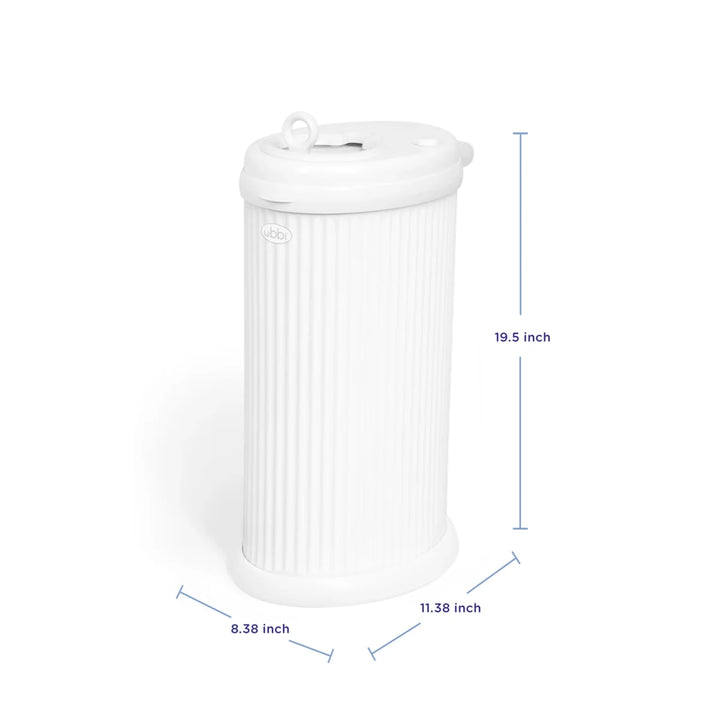 Ubbi - Fluted Diaper Pail Diapering Matte White - Image 4