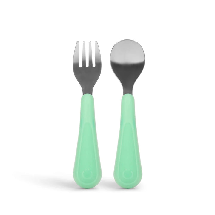 Ubbi Stainless Steel Utensil Set 2-Pack Sugar Snap - Image 1