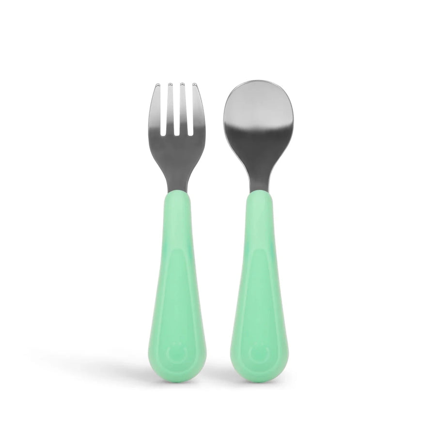 Ubbi Stainless Steel Utensil Set 2-Pack Sugar Snap - Image 1