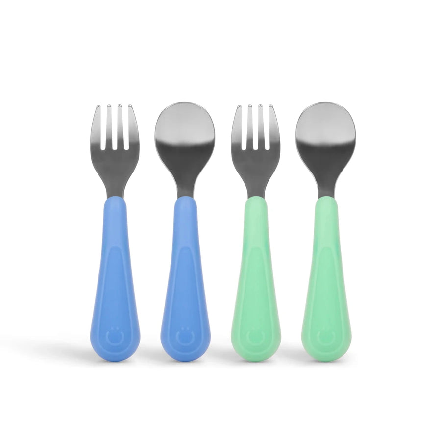 Ubbi Stainless Steel Utensil Set 4-Pack Polaris & Sugar Snap - Image 1