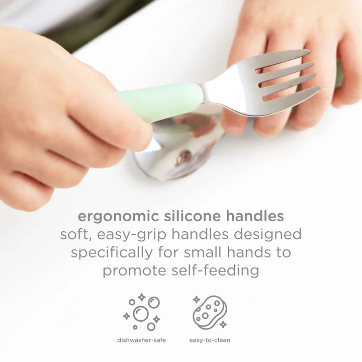 Ubbi Stainless Steel Utensil Set 4-Pack Smoothie & Sugar Snap - Image 4