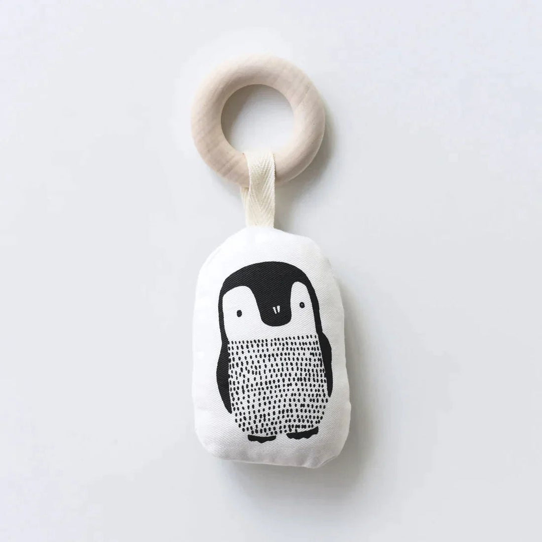 Wee Gallery Organic Cotton Teether With Wooden Ring