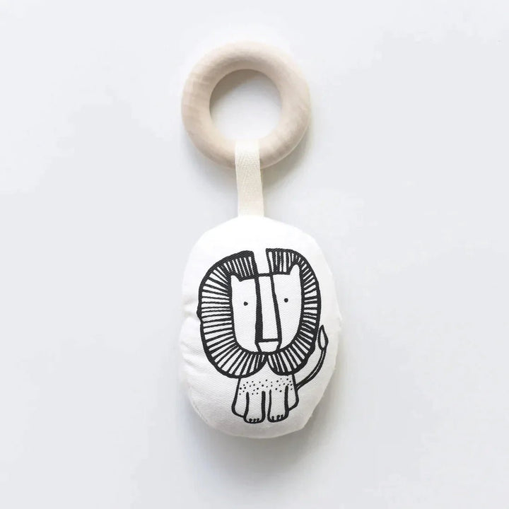 Wee Gallery Organic Cotton Teether With Wooden Ring