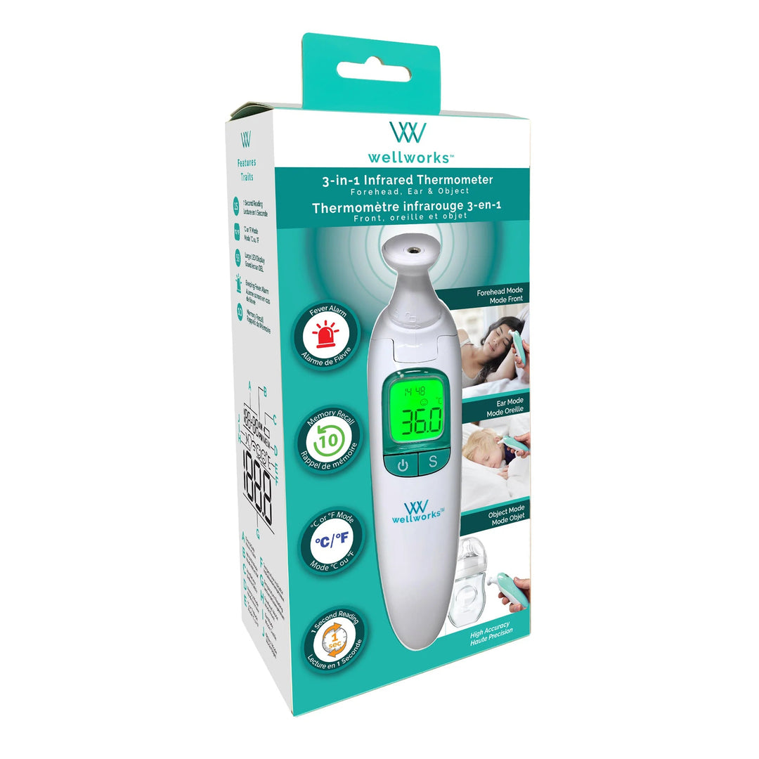 wellworks Wellworks 3in1 Ear, Forehead & Object Infrared Thermometer