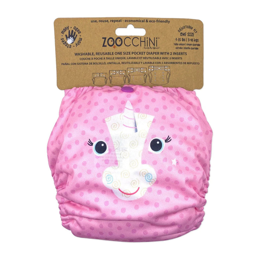 Zoocchini One Size Reusable Pocket Diaper / 2pk Insert