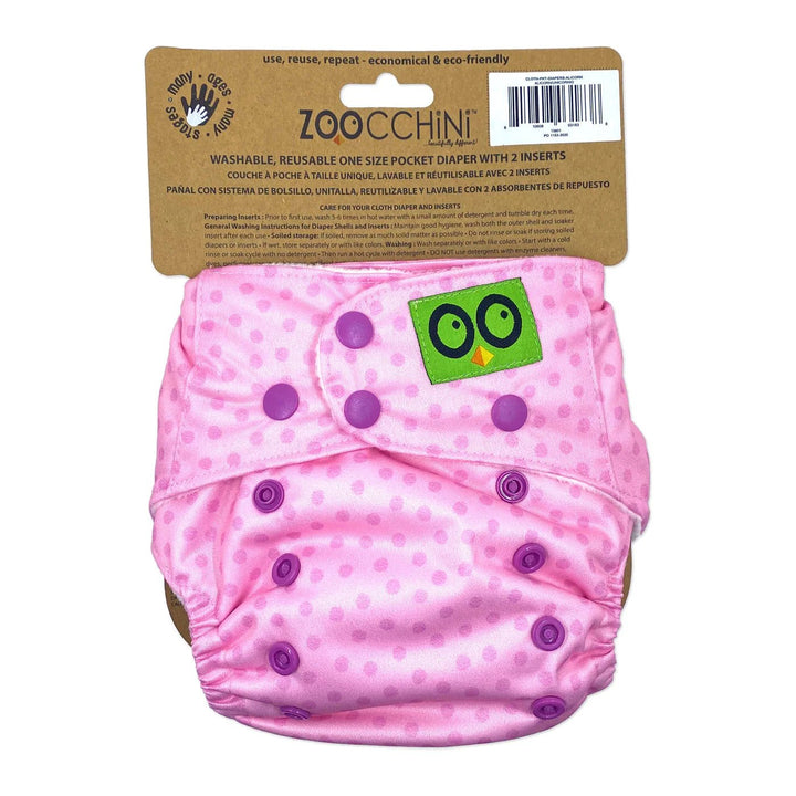 Zoocchini One Size Reusable Pocket Diaper / 2pk Insert